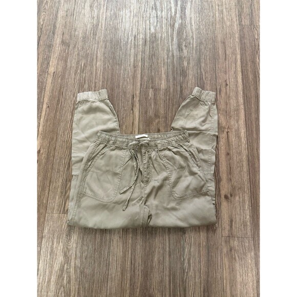 C C California‎ Green Lyocell Elastic Waist Pocket Cargo Pants Joggers Medium - Picture 1 of 9